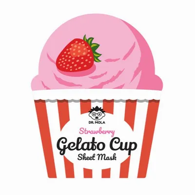 Dr. Mola Strawberry Gelato Cup Sheet Mask (Maska w płachcie rozświetlająca)