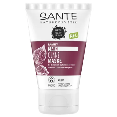 Sante Naturkosmetik Family, 3 Min Glanz Maske (Maseczka nabłyszczająca)
