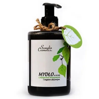 Scandia Cosmetics Mydło w płynie z dziegciem i węglem aktywnym