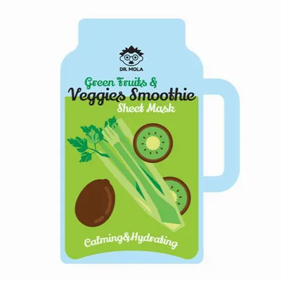 Dr. Mola Green Fruits & Veggies Smoothie Sheet Mask (Maska w płachcie nawilżająco - kojąca)