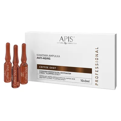 Apis Coffee Shot, Kawowa ampułka Anti-Aging z kwasem kawowym i ekstraktem z maku