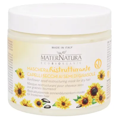 MaterNatura Maschera Capelli Ristrutturante ai Semi di Girasole (Maska do włosów z nasionami słonecznika)