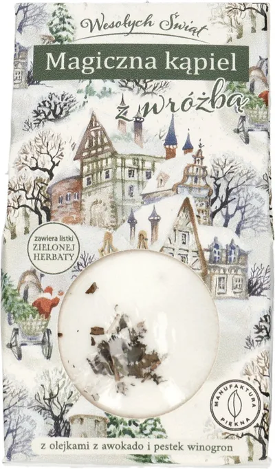 Manufaktura Piękna Magiczna Kąpiel z wróżbą, Kula do kąpieli z zieloną herbatą