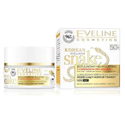 Eveline Cosmetics Korean Exclusive Snake, Luksusowy krem-koncentrat modelujący kontur twarzy 50+ na dzień na noc