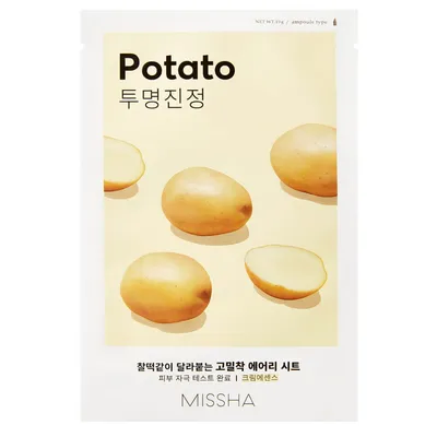 Missha Airy Fit, Face Mask Potato (Łagodząco-rozjaśniająca maseczka w płachcie z ekstraktem z ziemniaka)