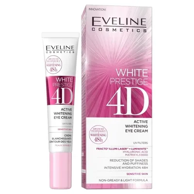 Eveline Cosmetics White Prestige 4D, Active Whitening Eye Cream (Aktywnie wybielający krem pod oczy)