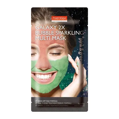 Purederm Galaxy 2X Bubble Sparkling Multi Mask (Koreańska bąbelkująca multimaseczka do twarzy)