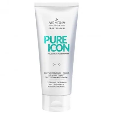 Farmona System Professional Pure Icon, Cleansing Face Wash Gel- Mask With Active Carbon 2 in 1 (Oczyszczający żel – maska do mycia twarzy z aktywnym węglem)