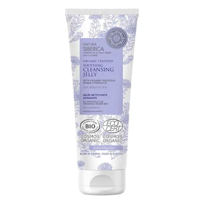 Natura Siberica Organic Certified Soothing Cleansing Jelly (Organiczna certyfikowana łagodząca galaretka do oczyszczania twarzy do skóry wrażliwej z hydrolatem z różeńca górskiego)