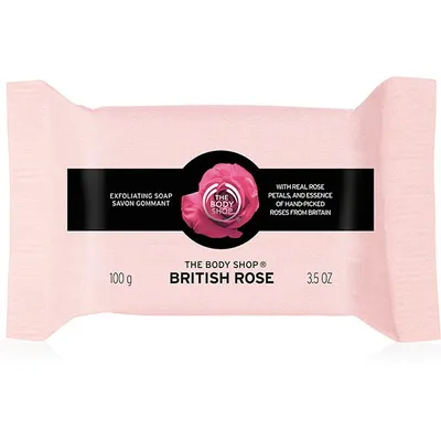 The Body Shop British Rose, Exfoliating Soap (Mydło peelingujące z płatkami róż)