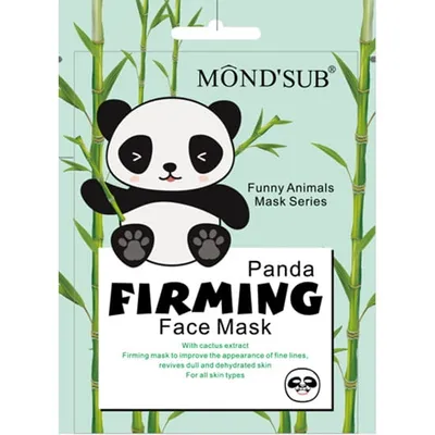 Mond'Sub Funny Animals, Panda Firming Face Mask (Maseczka w płachcie z ekstraktem z kaktusa)