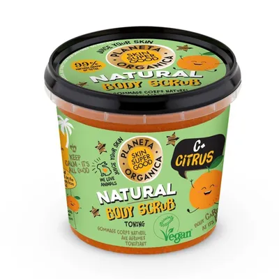 Planeta Organica Natural Body Scrub C+ Citrus (Scrub do ciała wygładzający skórę C+ Citrus)
