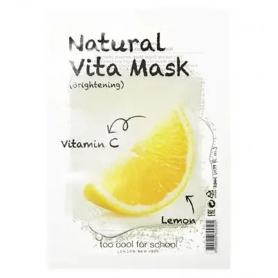 Too Cool For School Natural Vita Mask Brightening Lemon (Rozświetlająca maseczki w płacie do twarzy)