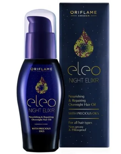Oriflame Eleo, Night Elixir Nourishing & Repairing Overnight Hair Oil (Olejek do włosów na noc)