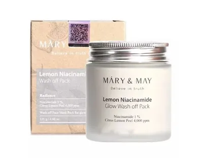 Mary & May Lemon Niacinamide Glow Wash Off Pack (Kremowa maska rozjaśniająco-regulująca)