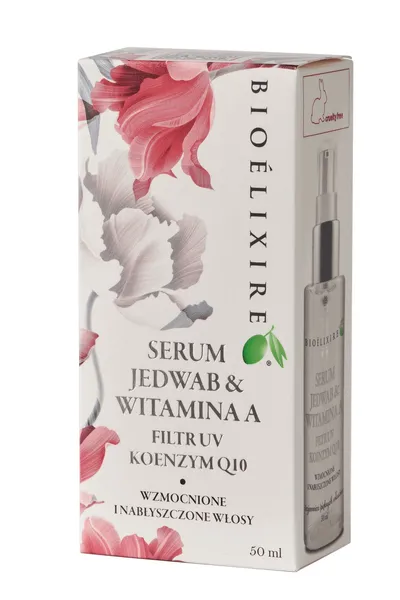 Bioelixire Serum silikonowe, Jedwab + Witamina A z koenzymem Q10 I filtrem UV