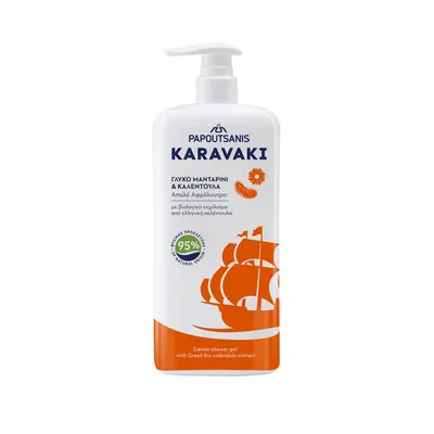 Papoutsanis Karavaki, Bath And Shower Gel  Foam Tangerine & Calendula (Żel-pianka do kąpieli i pod prysznic `Mandarynka & Nagietek`)