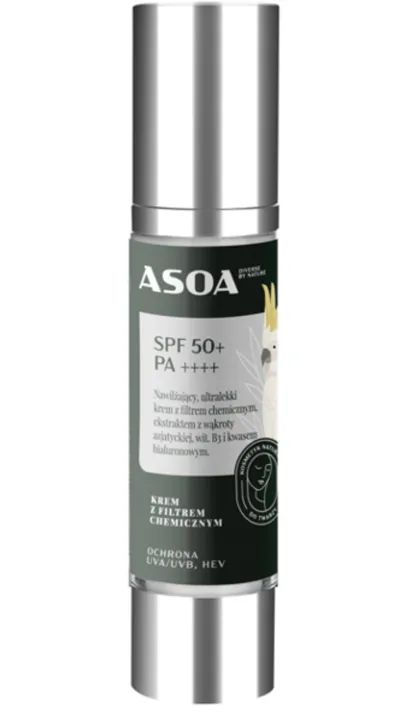 Asoa Krem z filtrem chemicznym SPF50+ PA++++