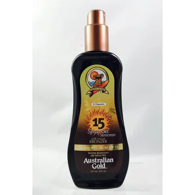 Australian Gold Spray Gel Sunscreen SPF 15 (Przeciwsłoneczny żel w sprayu z bronzerem)
