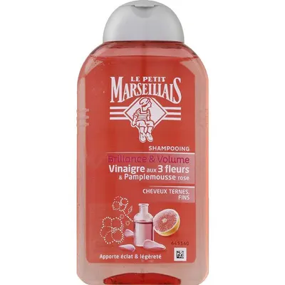 Le Petit Marseillais Shampooing Brillance & Volume Vinaigre aux 3 Fleurs & Pamplemousse Rose (Szampon do włosów matowych i cienkich `Ocet i grapefruit`)