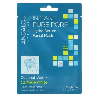 Andalou Naturals Instant Pure Pore, Hydro Serum Facial Mask (Oczyszczająco - nawilżająca maska w płachcie)