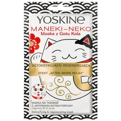 Yoskine Detoksykująco-regenerująca maska z Gotu Kola `Maneki-Neko`