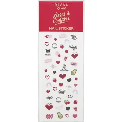 Rival Loves Me Kisses & Confetti, Nail Sticker (Naklejki do paznokci)