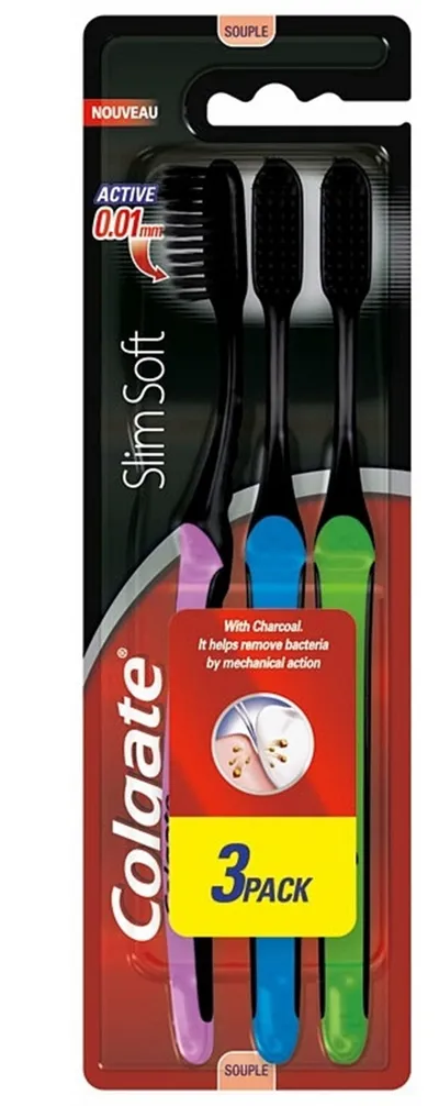 Colgate SlimSoft Active, Szczoteczka do zębów z aktywnym węglem