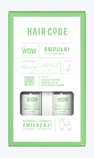 Hair Code WOW, Ampułki do włosów aktywizujące  blask