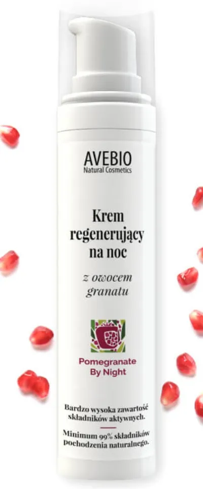 Avebio Pomegranate By Night, Krem regenerujący na noc z owocem granatu