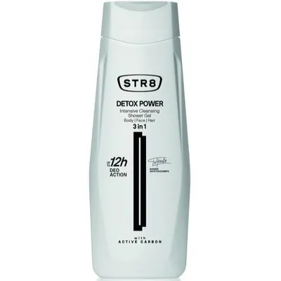 STR8 Detox Power, Intensive Cleansing Shower Gel Body & Face & Hair (Żel pod prysznic dla mężczyzn 3 w 1)