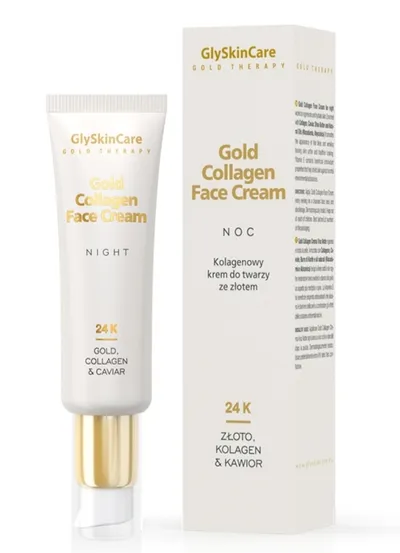 GlySkinCare Gold Collagen Face Cream Night (Kolagenowy krem do twarzy ze złotem na noc)