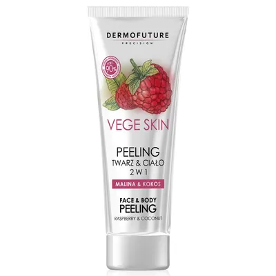 Dermofuture Precision Vege Skin, Peeling do twarzy i ciała `Malina i kokos`