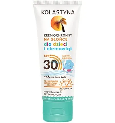 Kolastyna Opalanie, Krem ochronny na słońce dla dzieci wysoko wodoodporny SPF30