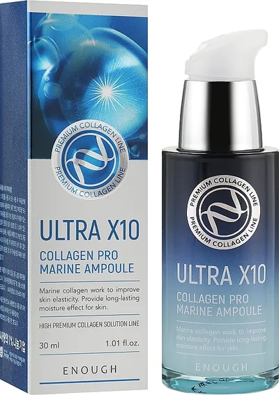 Enough Ultra X10, Collagen Pro Marine Ampoule (Serum do twarzy z kolagenem)