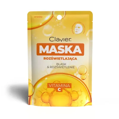 Clavier Vitamina C, Blask & Rozświetlenie, Maska rozświetlająca w płachcie