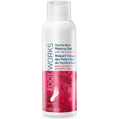 Avon Foot Works, Vanilla Berry, Relaxing Soak (Relaksująca kąpiel do stóp z wanilią i porzeczką)