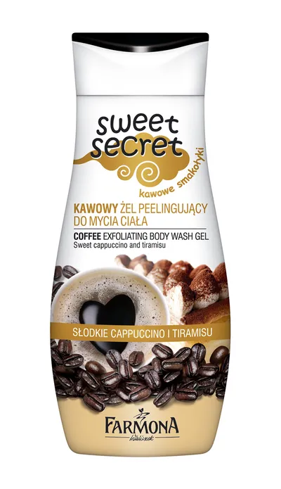 Sweet Secret Kawowy żel peelingujący do mycia ciała `Słodkie cappuccino i tiramisu`
