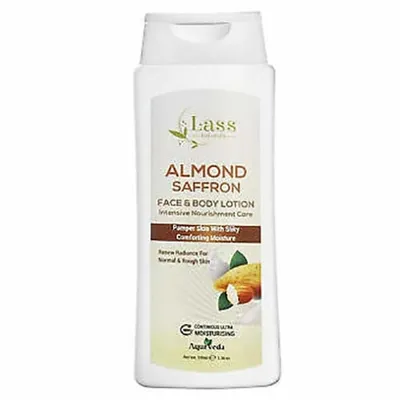 Lass Naturals Almond & Saffron, Moisturising Lotion (Balsam nawilżający z migdałami i szafranem)