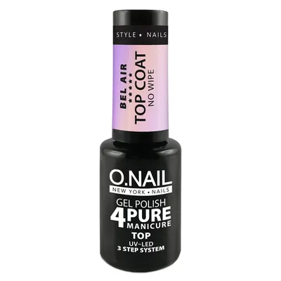O.Nail 4Pure Manicure, Bel Air Top Coat No Wipe (Wielofunkcyjny top hybrydowy z drobinkami shimmer)