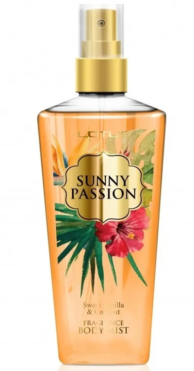 Lotus Parfums Sunny Passion, Sweet Vanilla & Coconut Body Mist (Perfumowana mgiełka do ciała)