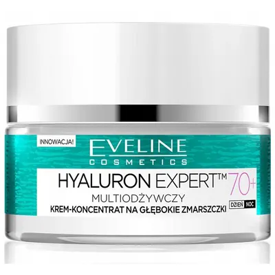 Eveline Cosmetics Hyaluron Expert 70+, Multiodżywczy krem-koncentrat na głębokie zmarszczki na dzień i na noc