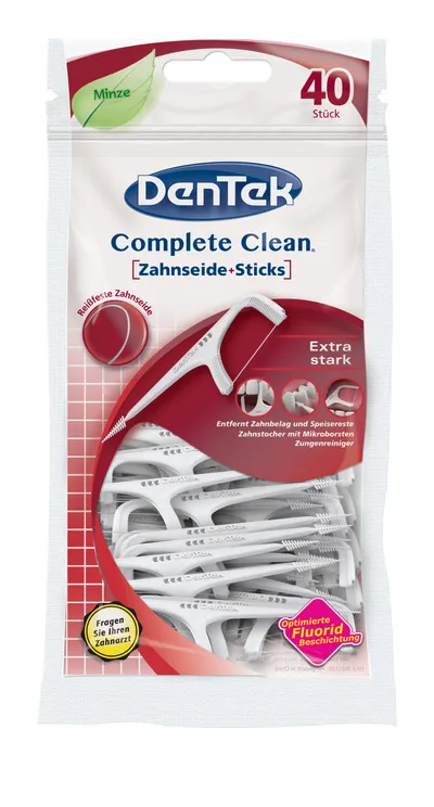 Dentek Complete Clean, Zahnseide + Sticks (Wykałaczki z nicią dentystyczną)