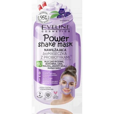 Eveline Cosmetics Power Shake Mask, Nawilżająca bioMaseczka-peeling z probiotykami