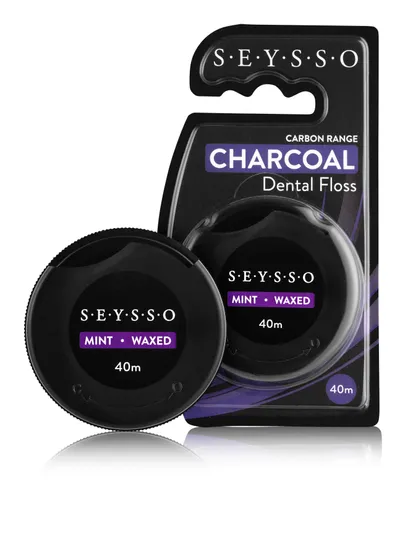 SEYSSO Carbon Range, Charcoal Dental Floss (Nić Dentystyczna z Aktywnym Węglem)