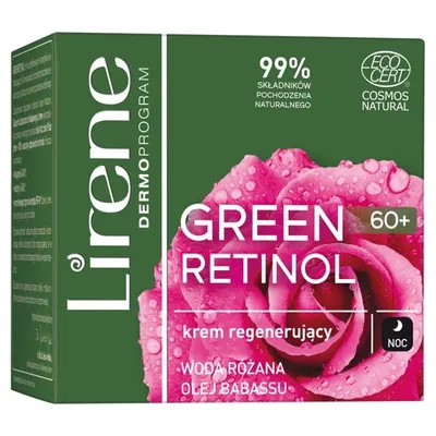 Lirene Dermoprogram Green Retinol, Regenerujący krem na noc 60+