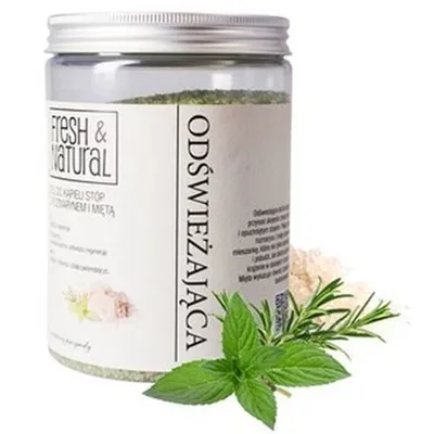 Fresh&Natural Odświeżająca sól do kąpieli stóp z rozmarynem i miętą