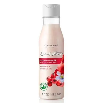 Oriflame Love Nature, Conditioner with Rosehip & Linseed Oil for Coloured Hair (Odżywka z dziką różą i olejem lnianym do włosów farbowanych)