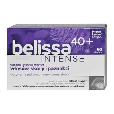 Aflofarm Farmacja Polska Belissa Intense 40+, Tabletki wzmacniające i poprawiające kondycję włosów, skóry i paznokci