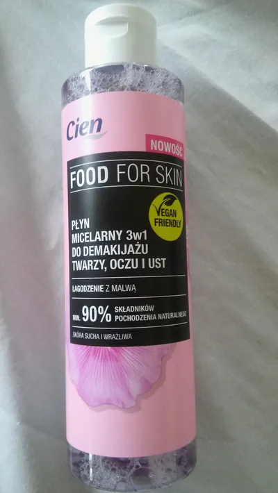 Cien Food for Skin, Płyn micelarny 3w1 do demakijażu twarzy, oczu i ust `Łagodzenie z malwą`